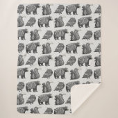 Scandinavian Woodland Animal Art Gray Pattern Sherpa Deken (Voorkant)