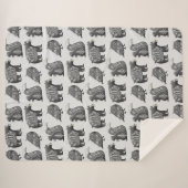 Scandinavian Woodland Animal Art Gray Pattern Sherpa Deken (Voorkant (horizontaal))