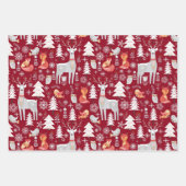 Scandinavian Woodland Animals Kerstfeestdag Inpakpapier Vel (Voorkant 3)