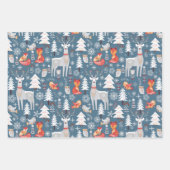 Scandinavian Woodland Animals Kerstfeestdag Inpakpapier Vel (Voorkant 3)