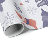 Scandinavian Woodland Animals Kerstmis Cadeaupapier (Rol Hoek)