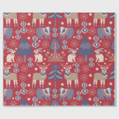 Scandinavian Woodland Animals Kerstmis Cadeaupapier (Vlak)