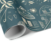 Scandinavian Woodland Animals Kerstmis Cadeaupapier (Rol Hoek)