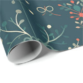 Scandinavian Woodland Animals Kerstmis Cadeaupapier (Rol Hoek)