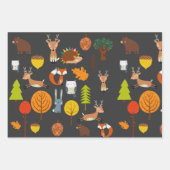 Scandinavian Woodland Animals Kerstmis Inpakpapier Vel (Voorkant)