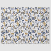 Scandinavian Woodland Animals Snowflakes Christmas Tissuepapier (Voorkant)