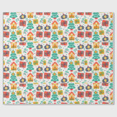 Scandinavian Woodland Christmas Kinder kerst Cadeaupapier (Vlak)