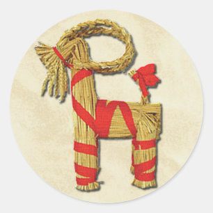 Scandinavian Yule Goat Ronde Sticker