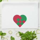 Scandinavian Yule Heart - Nordic Christmas Decor - Theedoek (Gevouwen)