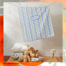 Scandinavië Blauwe Vogels Streep Rood Geel Bloemen