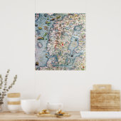 Scandinavië, detail van de Carta Marina Poster (Keuken)