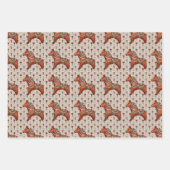 Scandinavië Folk Art Dala Horse Christmas Inpakpapier Vel (Voorkant)