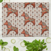  Scandinavië Folk Art Dala Horse Theedoek (Gevouwen)