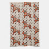  Scandinavië Folk Art Dala Horse Theedoek (Verticaal)