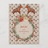  Scandinavië Folk Art Dalecarlia Christmas Feestdagenkaart (Voorkant)