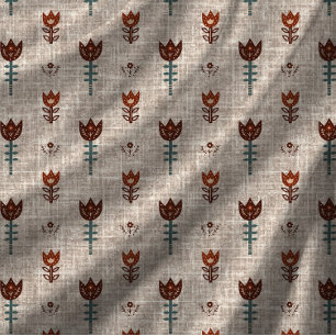 Scandinavië Folk Art Tulip Faux Linnen Fleece Deken