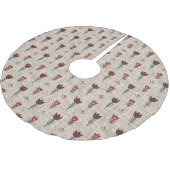  Scandinavië Folk Art Tulip Faux Linnen Kerstboom Rok (Gekanteld)