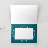 Scandinavië Folktale Kerstfoto Blauwgroen Folie Feestdagenkaart (Binnenlaag)