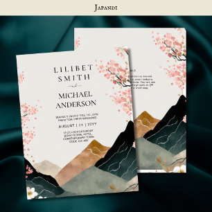 Scandinavië Japandi Huwelijksthema Roze Zwart Kaart