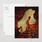 Scandinavië Kaart Briefkaarten (Voorkant / Achterkant)