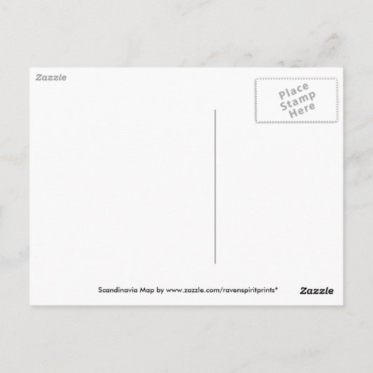 Scandinavië Kaart Briefkaarten (Achterkant)