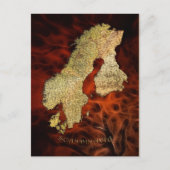 Scandinavië Kaart Briefkaarten (Voorkant)