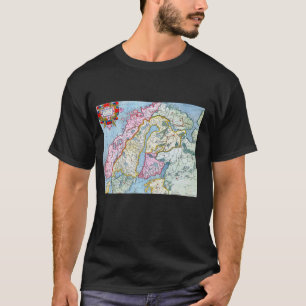 Scandinavië Kaart Gerardus Mercator Scandinavisch  T-shirt