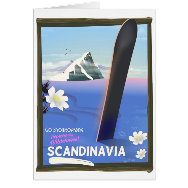 Scandinavië snowboard reisposter (Voorkant)