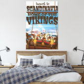 Scandinavië thuis van het poster van de cartoon va canvas afdruk (Insitu (Slaapkamer))
