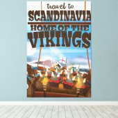 Scandinavië thuis van het poster van de cartoon va canvas afdruk (Insitu (Houten vloer))