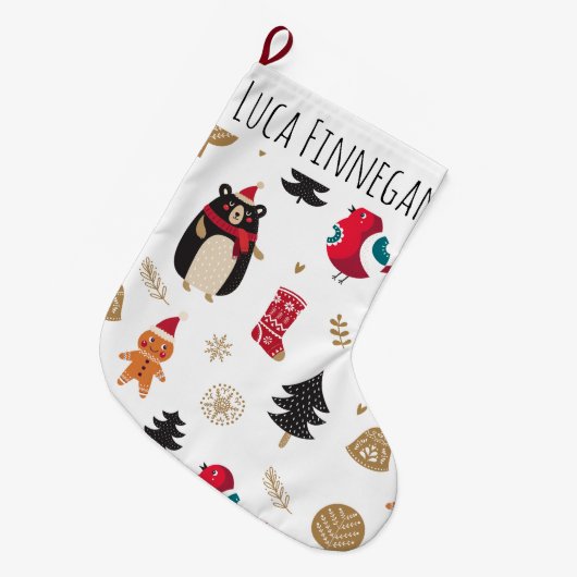 Scandinavië voor kerststouwing (personaliseer het) grote kerstsok (Voorkant (Hangend))