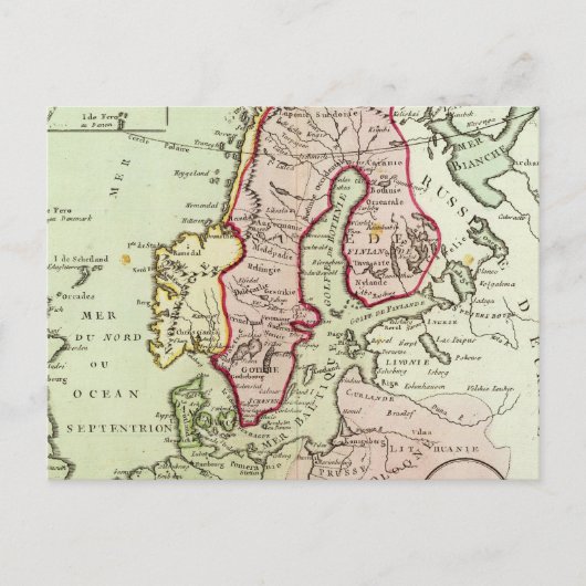 Scandinavië, Zweden, Denemarken Briefkaart (Voorkant)