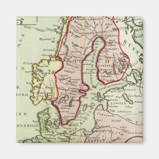 Scandinavië, Zweden, Denemarken Magneet (Voorkant)