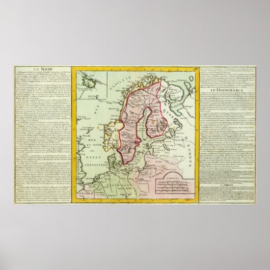 Scandinavië, Zweden, Denemarken Poster (Voorkant)