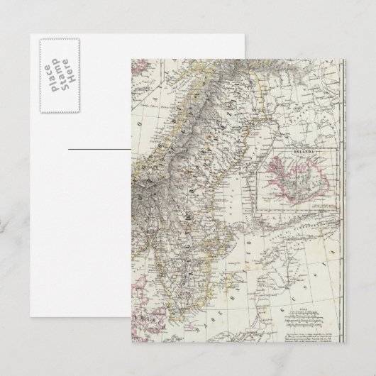 Scandinavië, Zweden, Noorwegen Briefkaart (Voorkant / Achterkant)