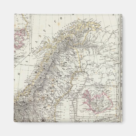 Scandinavië, Zweden, Noorwegen Magneet (Voorkant)