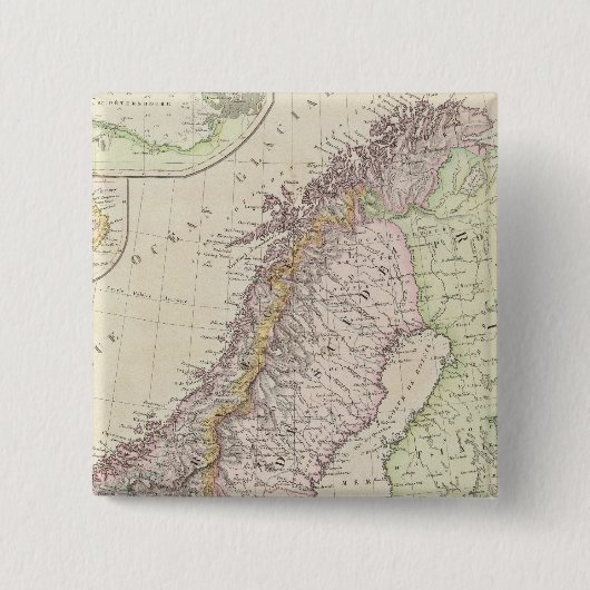 Scandinavië, Zweden Vierkante Button 5,1 Cm (Voorkant)