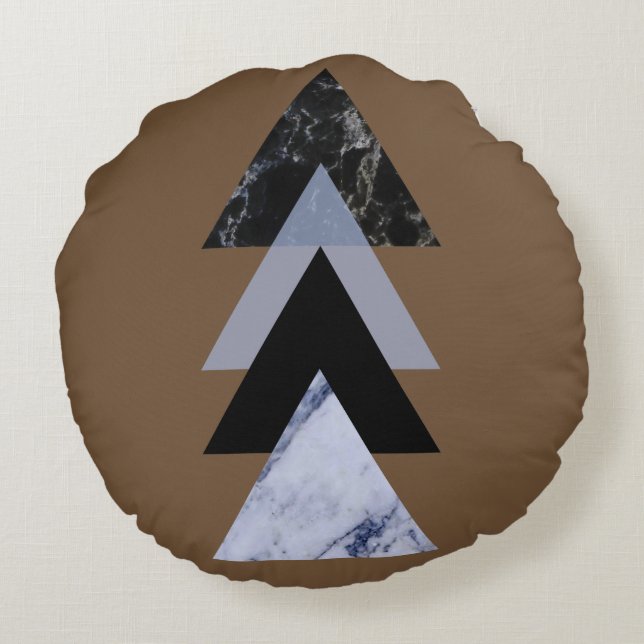 Scandinavisch Abstract #883 Rond Kussen (Achterkant)