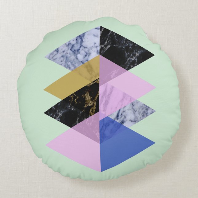 Scandinavisch Abstract #886 Rond Kussen (Achterkant)