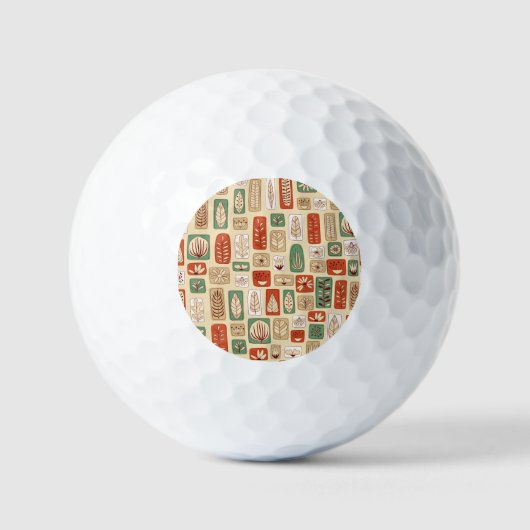 Scandinavisch Abstract blad: Tegel Design Golfballen (Voorkant)