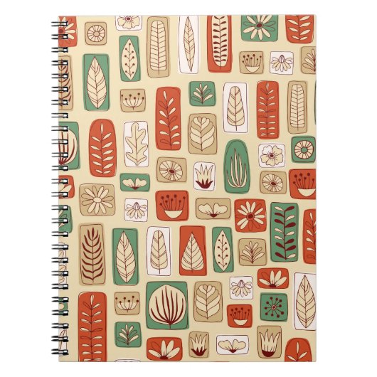Scandinavisch Abstract blad: Tegel Design Notitieboek (Voorkant)