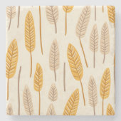 Scandinavisch Autumn Leaf Stone Onderzetter (Voorkant)