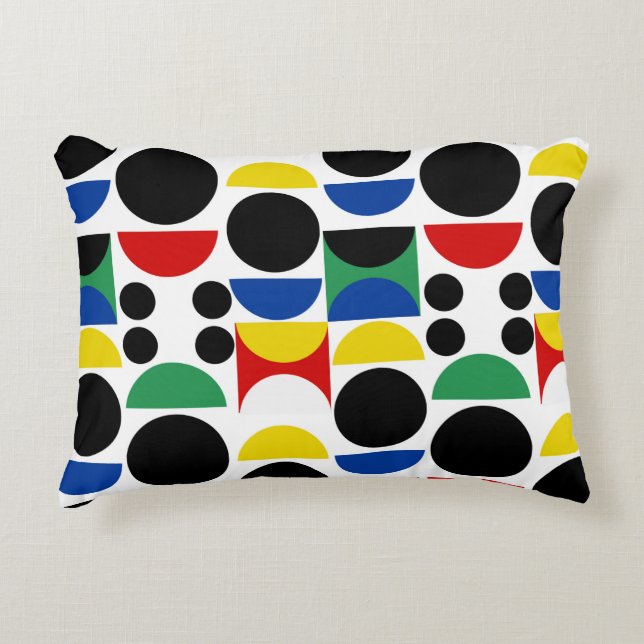 Scandinavisch Bauhaus-patroon uit het midden van d Accent Kussen (Voorkant)