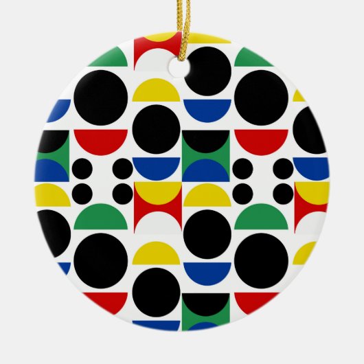Scandinavisch Bauhaus-patroon uit het midden van d Keramisch Ornament (Voorkant)