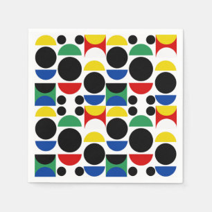 Scandinavisch Bauhaus-patroon uit het midden van d Servet