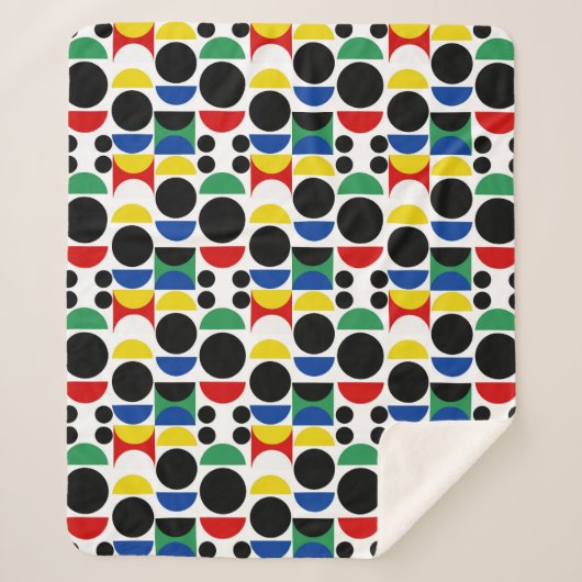 Scandinavisch Bauhaus-patroon uit het midden van d Sherpa Deken (Voorkant)