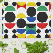 Scandinavisch Bauhaus-patroon uit het midden van d Theedoek (Gevouwen)