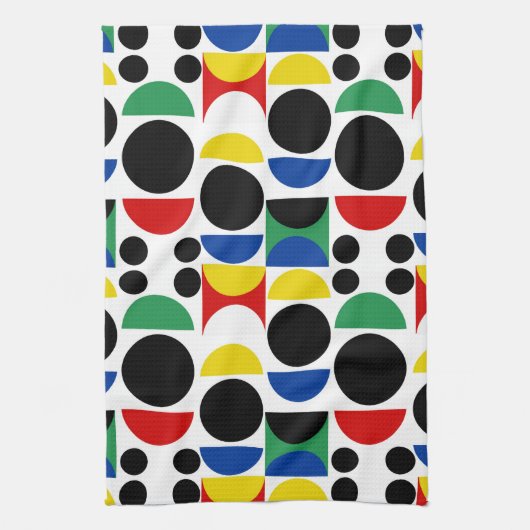 Scandinavisch Bauhaus-patroon uit het midden van d Theedoek (Verticaal)