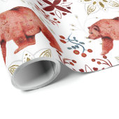 Scandinavisch Beer en caleidoscooppatroon Cadeaupapier (Rol Hoek)