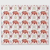 Scandinavisch Beer en caleidoscooppatroon Cadeaupapier (Vlak)